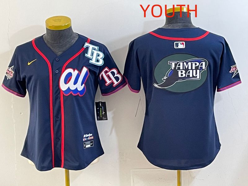 Youth 2025 Tampa Bay Rays Blank Drak Blue All star Nike MLB Jersey style 04->youth mlb jersey->Youth Jersey